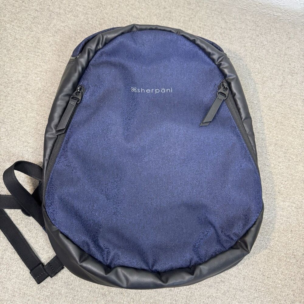 Sherpani Avalon Backpack Blue 12L Anti Theft Lock Zipper Laptop RFID 16x13x4